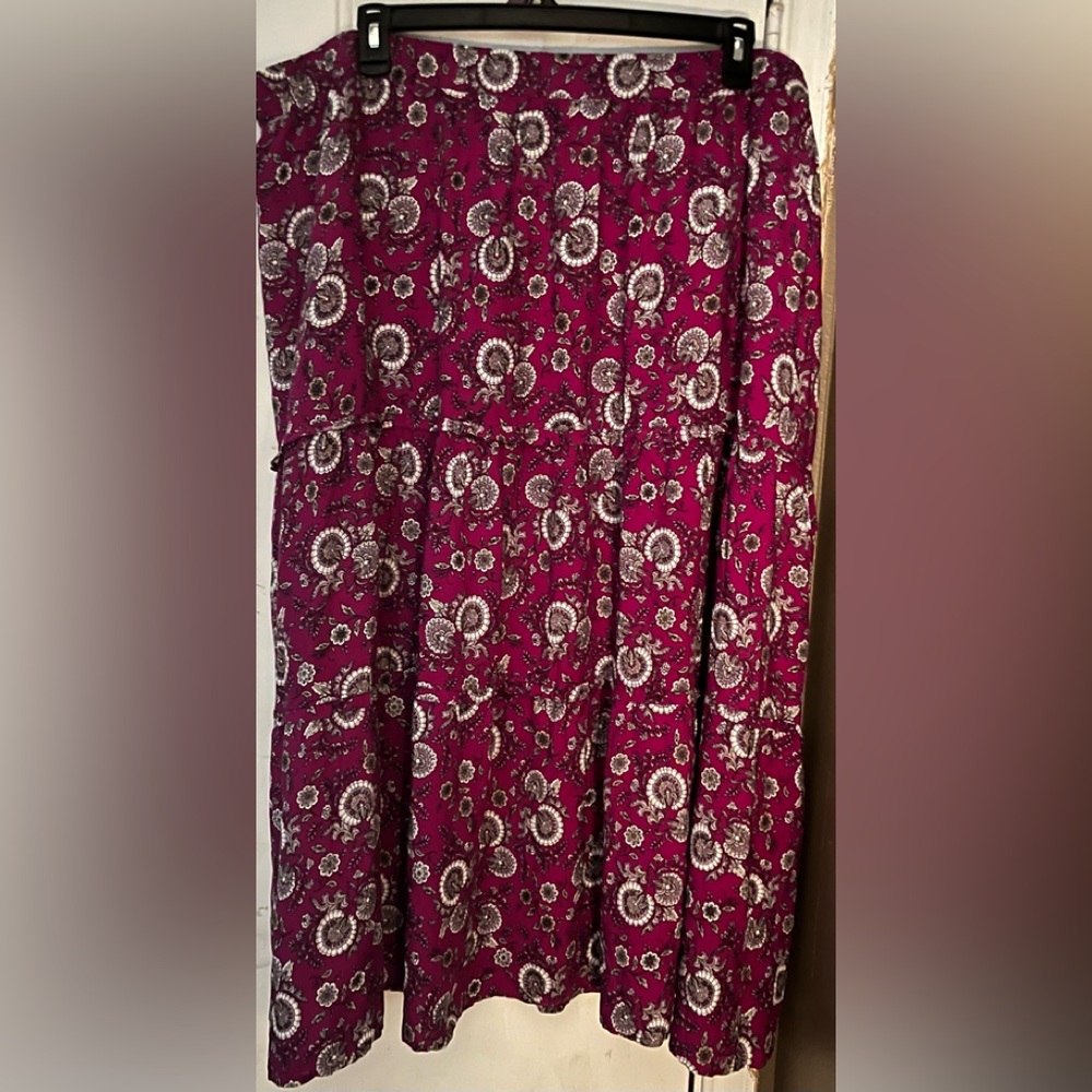 Lane Bryant Red A-Line Midi Skirt women size 26/28